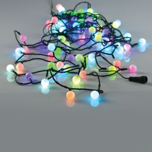 ACA DECOR LED vianočný, svetelný reťaz - Guličky, 3x8m, RGB, IP44, 8 funkcií, 80 LED