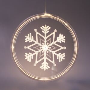 ACA DECOR 3D LED Vianočná vločka do okna, teplá biela farba, IP20, akryl