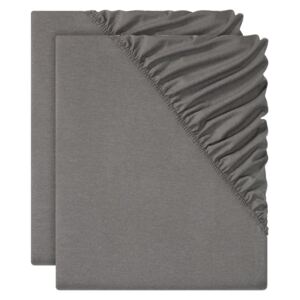 MERADISO® Napínacia plachta z jemného flanelu, 90-100 x 200 cm, 2 kusy (šedá), šedá (100311537)
