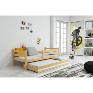 Detská posteľ s prístilkou POPOLUŠKA, 90x200 cm, borovica/biela