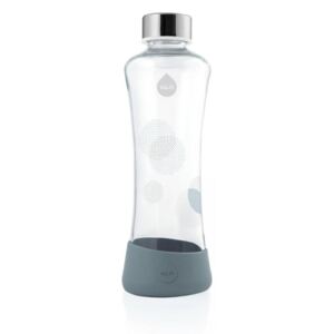 Sivá sklenená fľaša z borosilikátového skla Equa Metallic, 550 ml