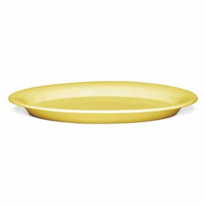 Žltý kameninový tanier Kähler Design Ursula, 33 × 22 cm