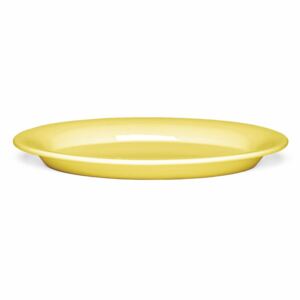 Žltý kameninový tanier Kähler Design Ursula, 28 × 18,5 cm