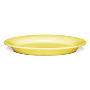 Žltý kameninový tanier Kähler Design Ursula, 22 × 15,5 cm