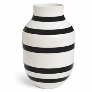Čierno-biela kameninová váza Kähler Design Omaggio, výška 30,5 cm