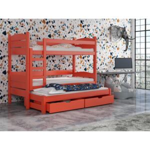 Detská poschodová posteľ 90 cm Celsa (pomaranč). Akcia -31%. Vlastná spoľahlivá doprava až k Vám domov