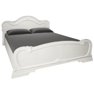 Manželská posteľ PAPER + zdvíhacie rošt, 160x200, biala lesk
