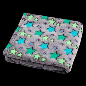 Svietiaca deka z mikrovlákna FILANTE-LICORNE hviezdy 130 x 160 cm