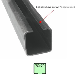 Vodiaci C profil posuvnej brány 60.070 pr. 70x70 mm bez povrchovej úpravy / Prodejní délka:3m