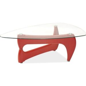 SIGNAL Omega konferenčný stolík červená / priehľadná