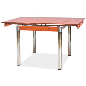 SIGNAL GD-082 jedálenský stôl chrómová / priehľadná / oranžová