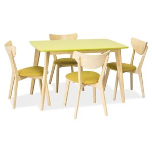 SIGNAL Combo jedálenský stôl zelená / biely dub
