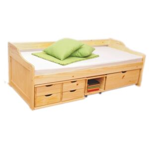 TEMPO KONDELA Maxi 90 drevená posteľ s roštom prírodná