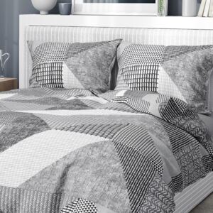 Goldea bavlnené posteľné obliečky - vzor 807 kombinácia sivého vzorovania 240 x 200 a 2ks 70 x 90 cm