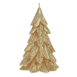 Vianočná sviečka Xmas tree zlatá, 12,5 x 8,5 cm