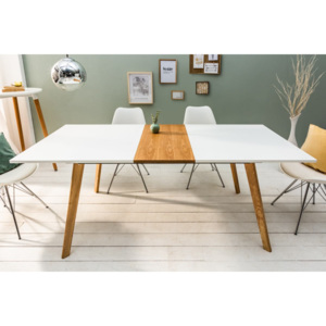 Dizajnový rozkladací stôl Sweden 160-200 cm biely/dub