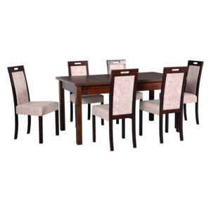 MEBLINE Stôl MODENA 2 + stoličky ROMA 5 (6ks.) - súprava DX36
