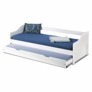 HALMAR Leonie 2 90 rozkladacia posteľ s prístelkou biely lesk