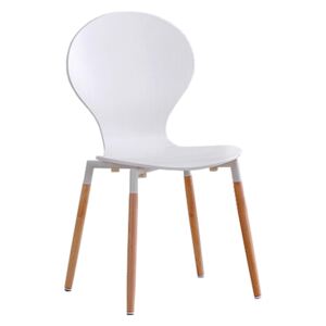 HALMAR K164 jedálenská stolička biely lesk / buk