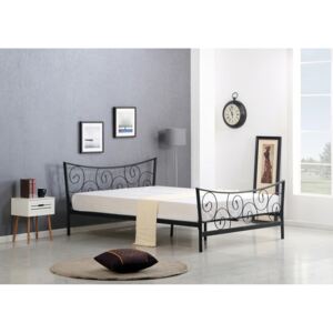 HALMAR Ramona 120 kovová jednolôžková posteľ s roštom čierna