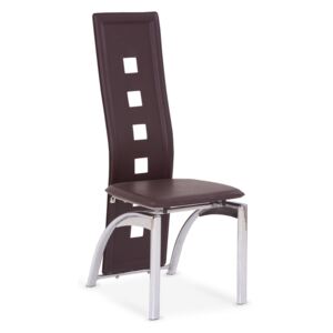 HALMAR K4 jedálenská stolička hnedá / chróm