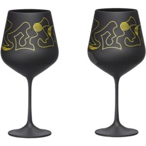 Bohemia Crystal Eclectic Mixology Black poháre na víno 2 x 550 ml
