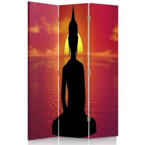 CARO Paraván - Buddha'S Meditation | trojdielny | obojstranný 110x150 cm