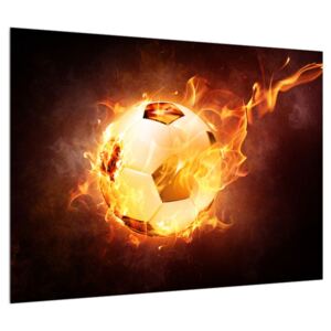 Obraz futbalovej lopty v ohni (70x50 cm)