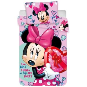 Jerry Fabrics Obliečky do postieľky Minnie pink baby Rozmer: 1x40x60 / 1x100x135 cm