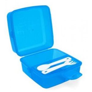 Inlea4Home Potravinový box na občerstvenie s príborom 1,4 l Inlea4Home - modrý