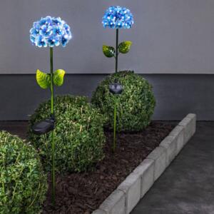 Solárna lampa Hortensia v tvare kvetu, modrá