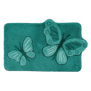 Blancheporte Kúpeľňová predložka, Motýle blankytná modrá 50x40cm