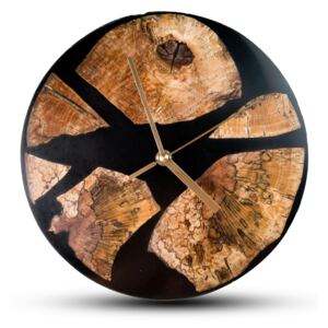 TIMMER wood decor Black Hole - Živicové drevené hodiny