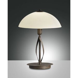 Interierové rustikálne svietidlo FABAS QUEBEC TABLE LAMP RUST-COLOUR.SCAVO GLAS 3043-30-171
