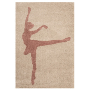 Detský hnedý koberec Zala Living Ballerina, 120 × 170 cm
