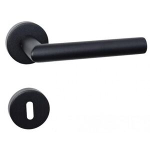 Dverové kovanie Lienbacher Black line (hladké) - WC kľučka-kľučka s WC sadou/čierná