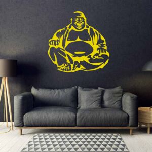 GLIX Veselý buddha - nálepka na stenu Žltá 50 x 50 cm