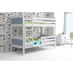 Poschodová posteľ RINO 200x90cm - Biela - Grafitová (BEZ zásuvky)