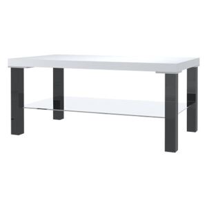 Čierno-biely konferenčný stolík Aries 90 x 45 cm