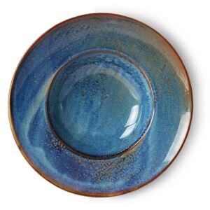 Rustikálne modrý keramický tanier na cestoviny Pasta Chef - Ø 28,5 * 6cm