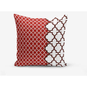 Obliečka na vankúš s prímesou bavlny Minimalist Cushion Covers Modern Geometric Rojo, 45 × 45 cm