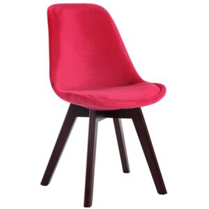 Stolička Borne V2 ~ zamat, drevené nohy orech Farba Červená
