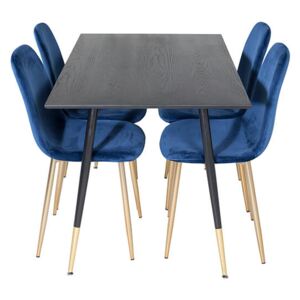 Dipp Polar stolová súprava čierna/ modrá
