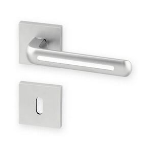Dverové kovanie ACT Linia RHR (matný nikel/bielá) - WC kľučka-kľučka s WC sadou/Matný nikel