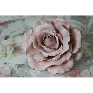 Ružový umelý exkluzívny kvet ruže 16cm