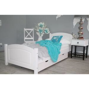 OVN posteľ ZYTA biela 90x200cm+rošt-výpredaj
