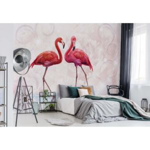 Fototapeta - Modern Tropical Flamingos Vliesová tapeta - 206x275 cm