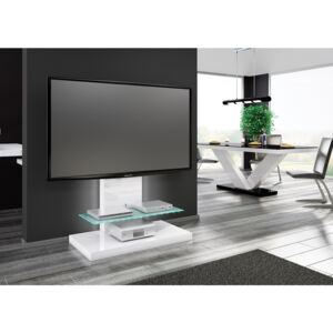 TV stolík / stojan s LED podsvietením Marino Max biela lesk DOPRAVA ZADARMO