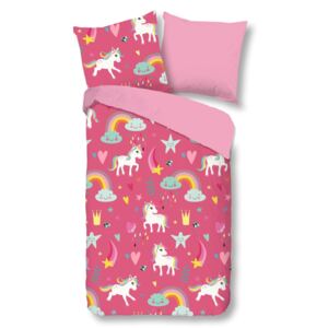 Home detské obojstranné flanelové posteľné obliečky na jednolôžko Good Morning Unicorn 140x200cm