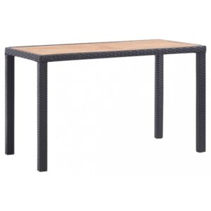 Záhradný stôl 123x60 cm čierna / hnedá Dekorhome